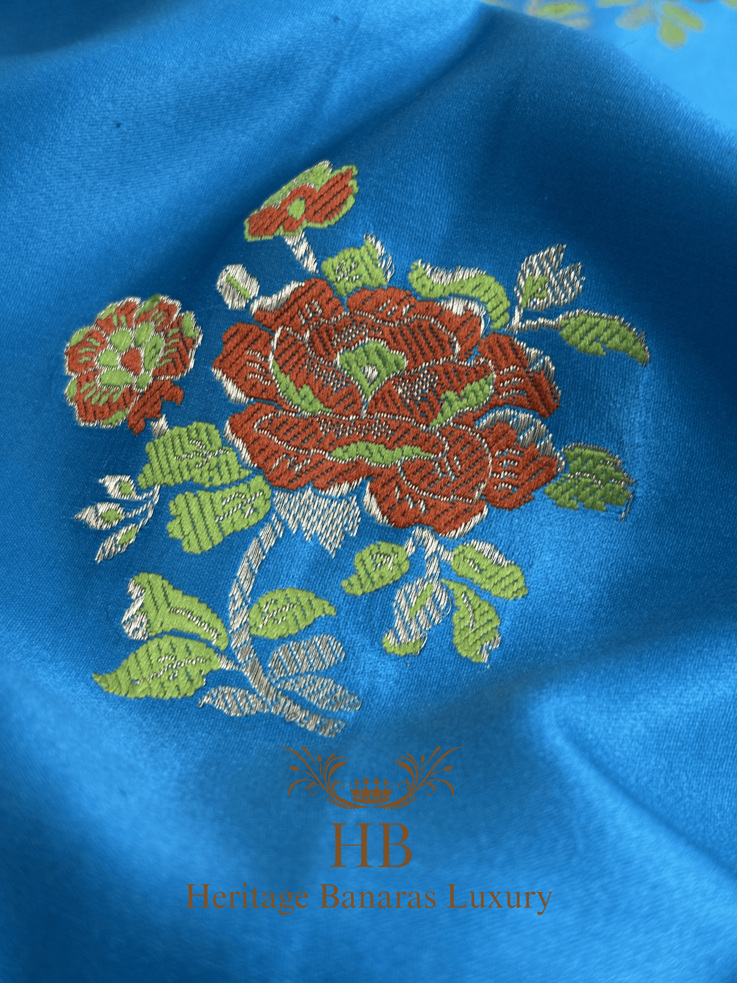 Sky Blue Handwoven Banarasi Pure Mashru Silk Saree