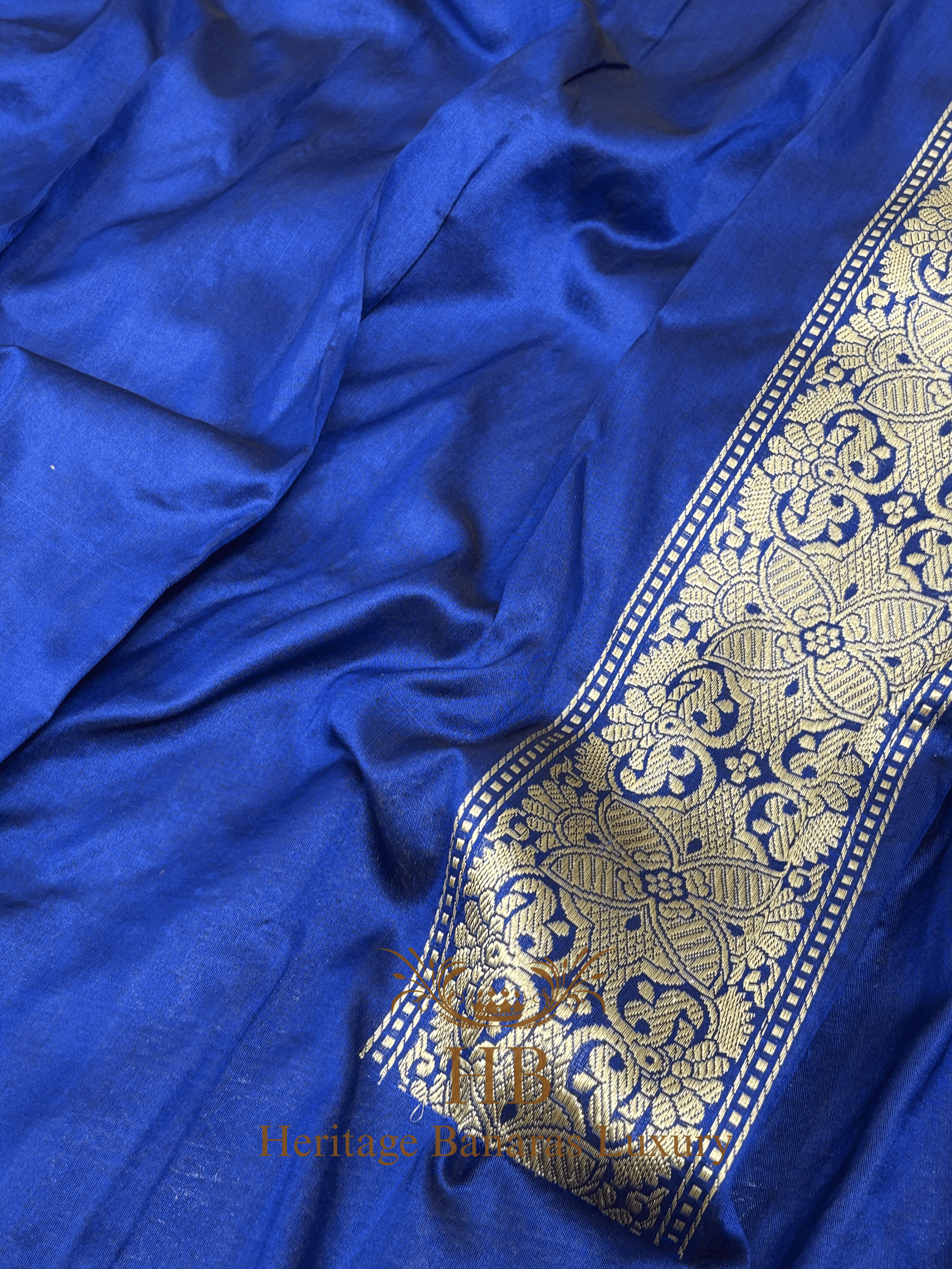 Royal Blue Handwoven Banarasi Pure Katan Silk Brocade Saree