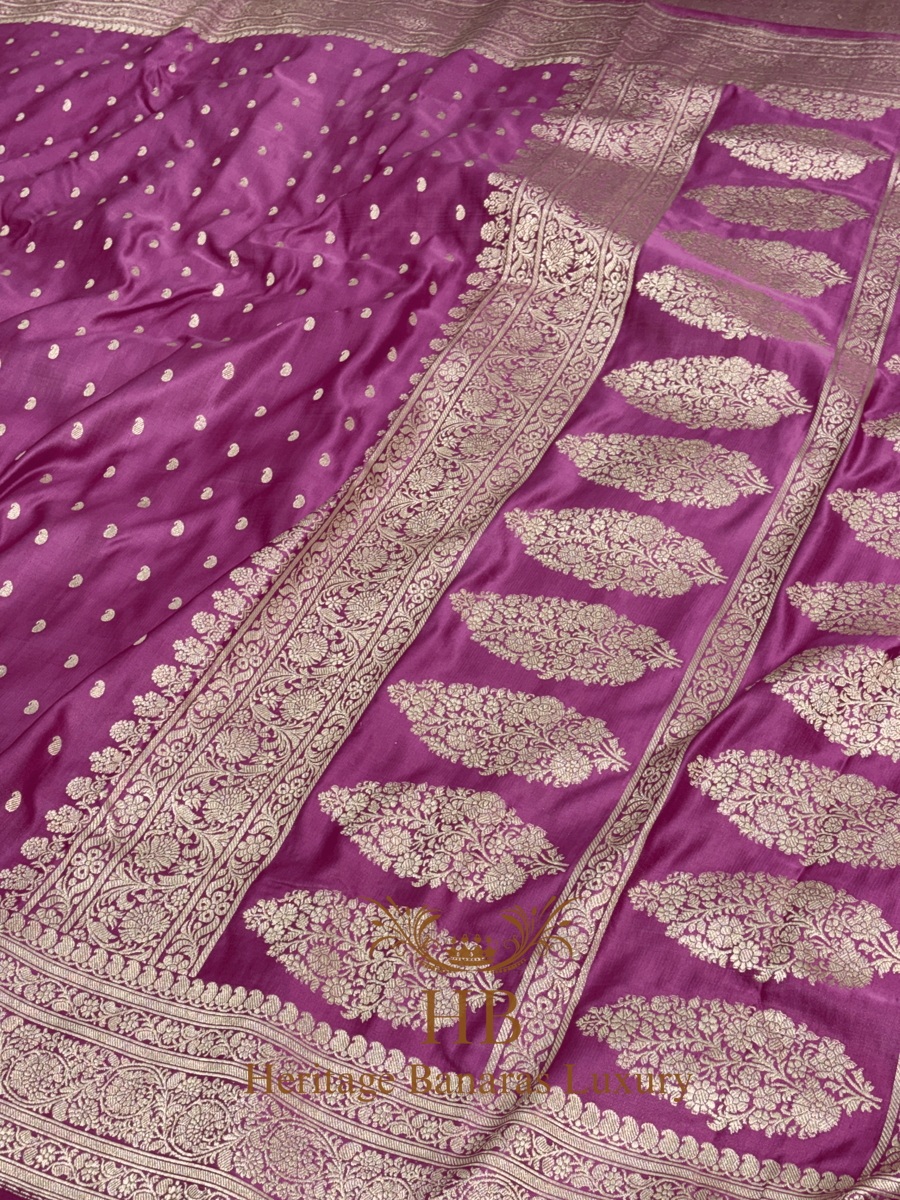 Baby Pink Handwoven Banarasi Pure Satin Silk Saree