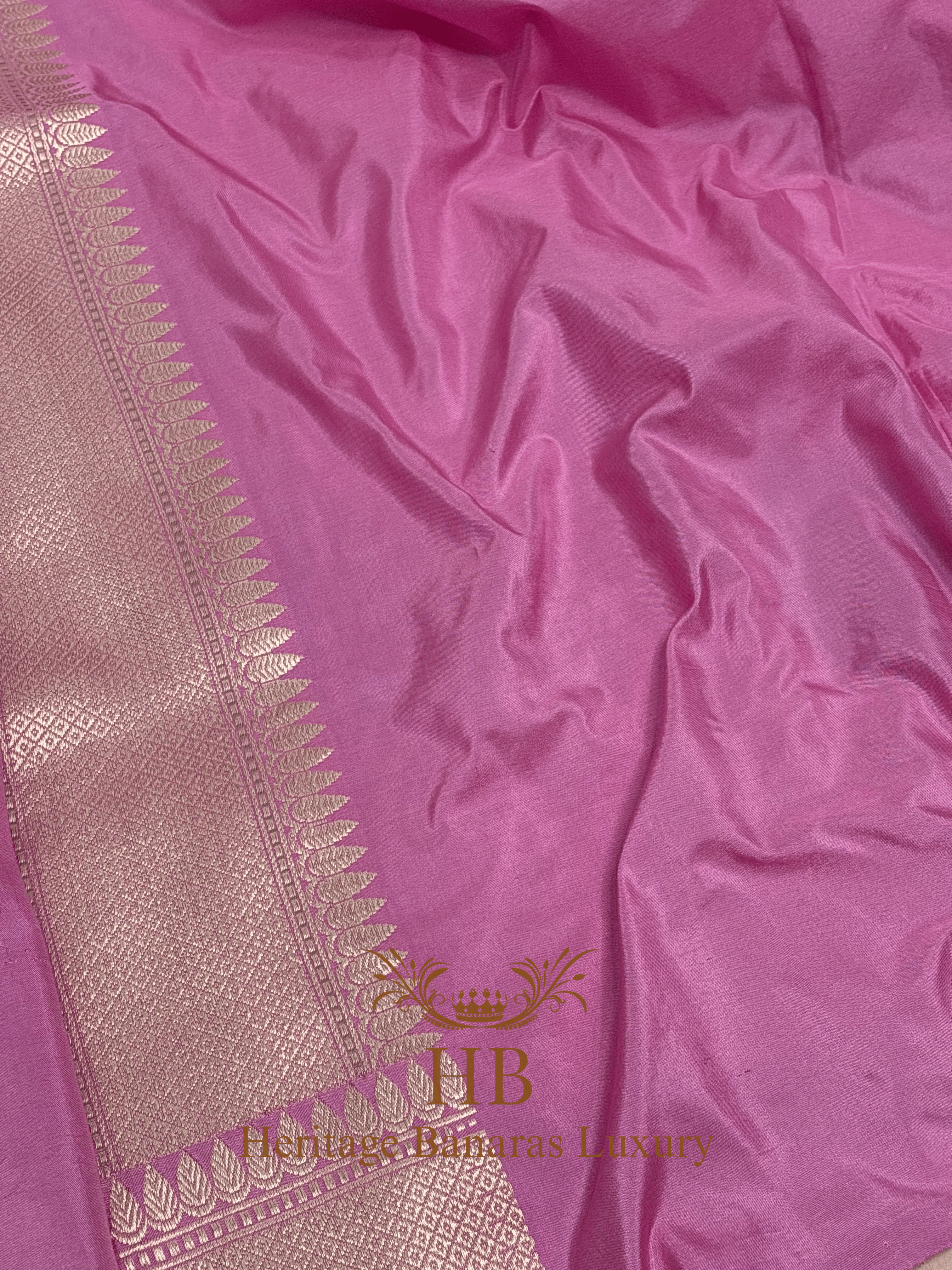 Pure Baby Pink Banarasi Katan Silk Handwoven Saree with Zari Work