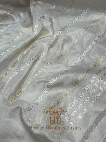 Navy Blue Handwoven Banarasi Pure Katan Silk Saree with Multicolour Kadhiyal Border