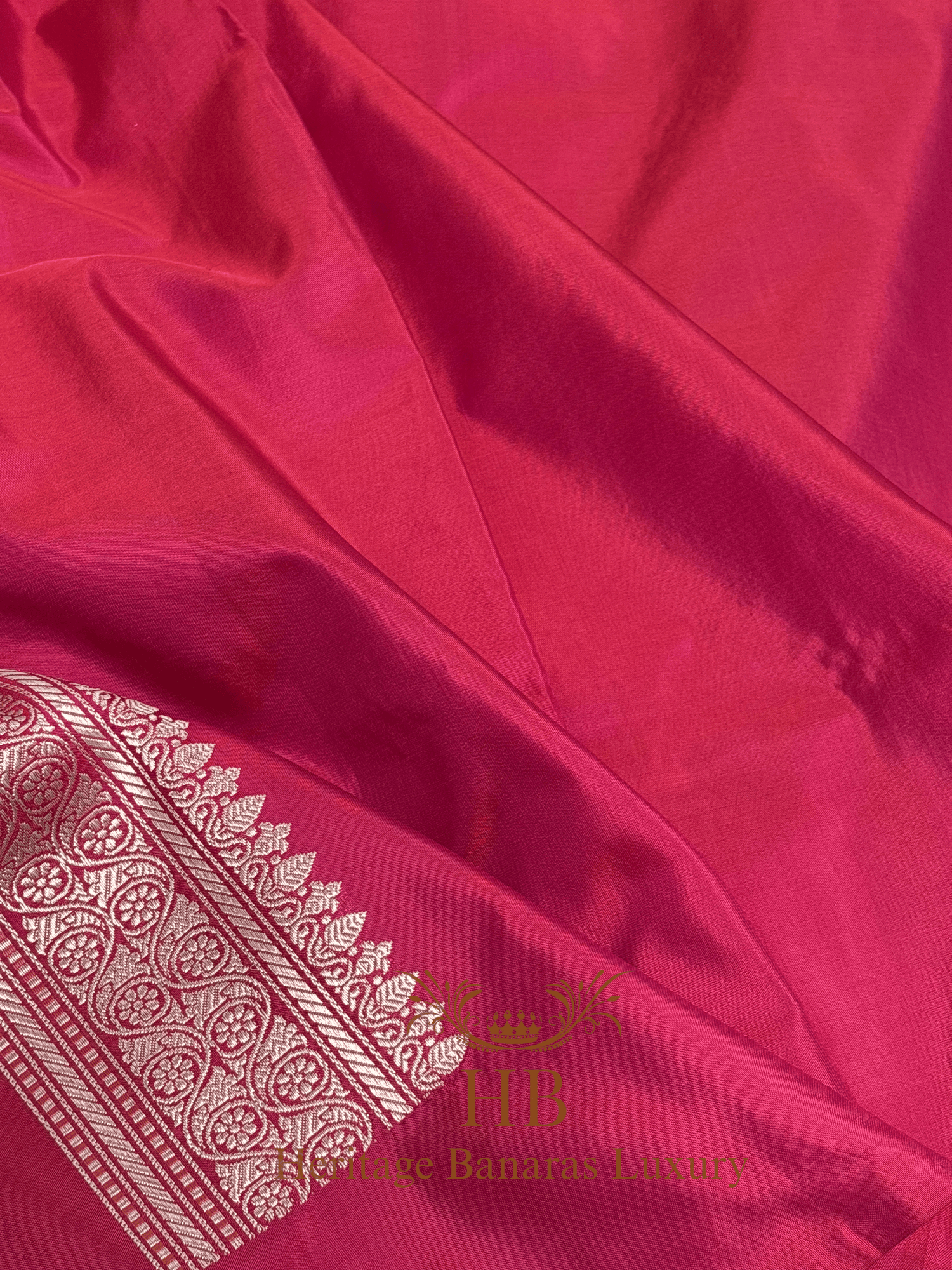 Pure Red Banarasi Katan Silk Handwoven Saree k