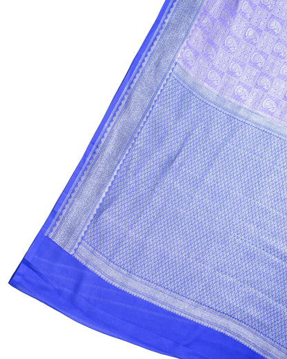 Lavender Pure Khaddi Georgette Brocade Banarasi Saree