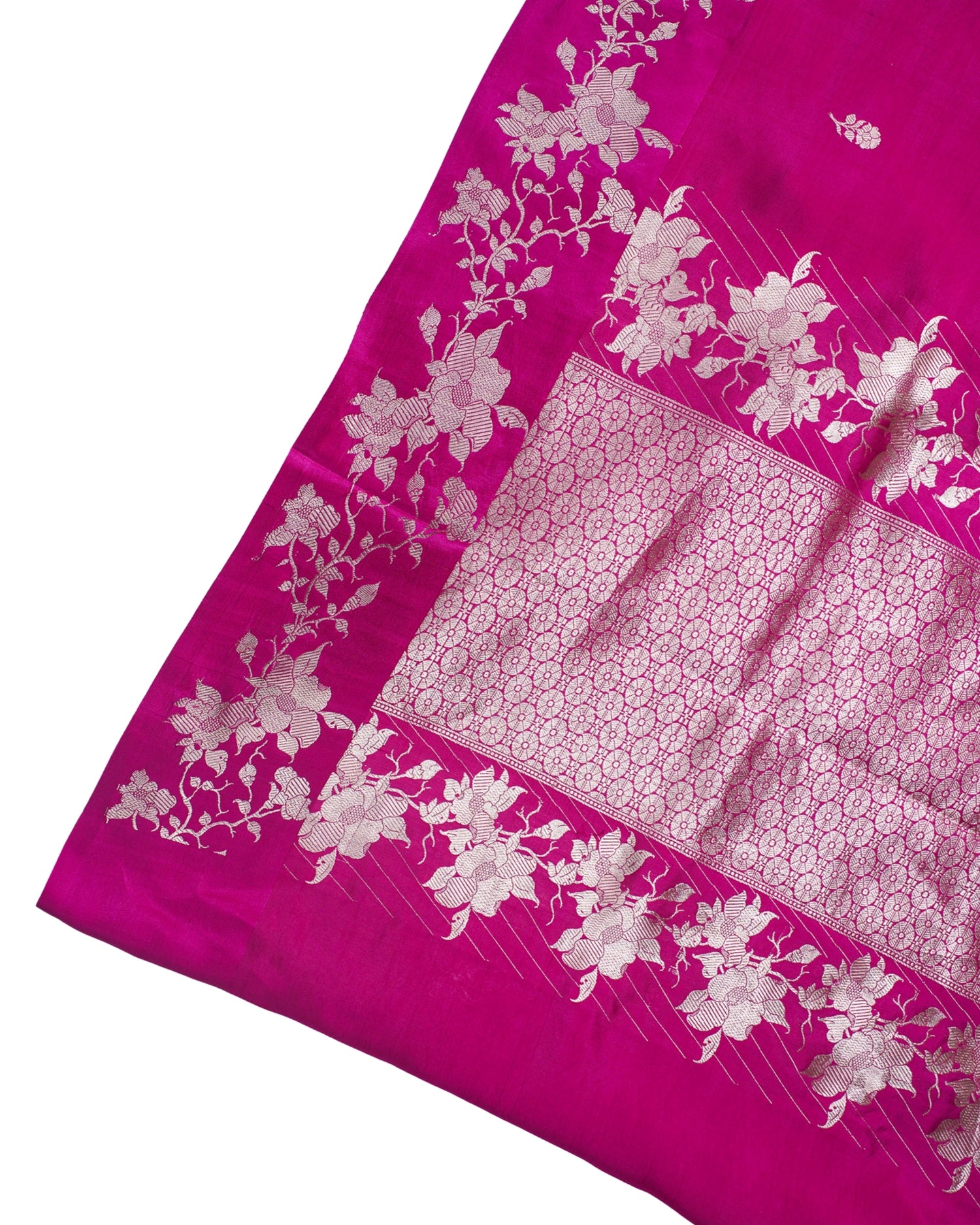 Magenta Pink Handloom Pure Silk Banarasi Saree