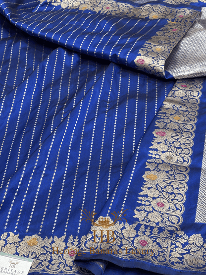 Royal Blue Handwoven Banarasi Pure Katan Silk Saree