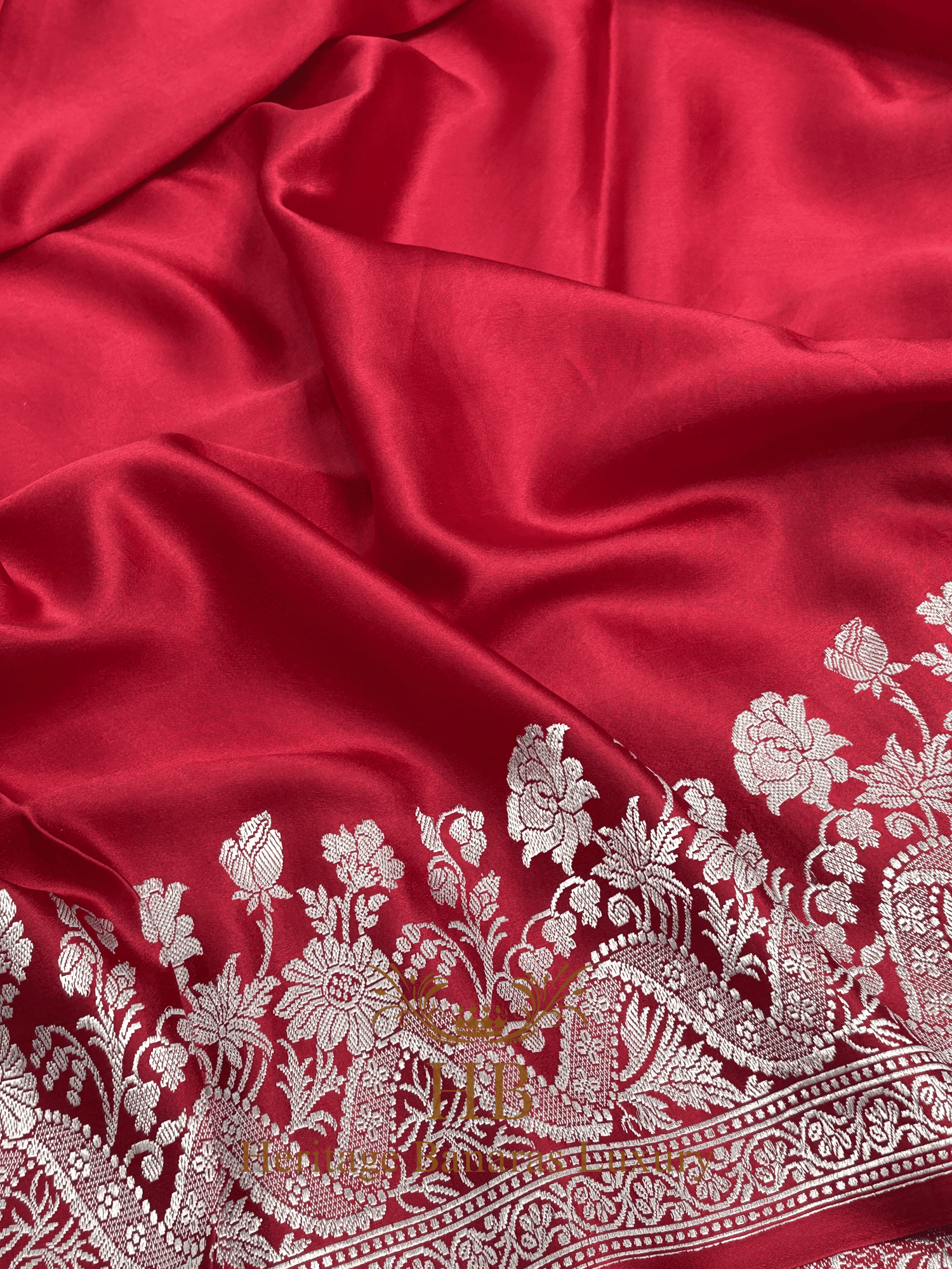 Royal Red Handwoven Banarasi Pure Mashru Silk Saree