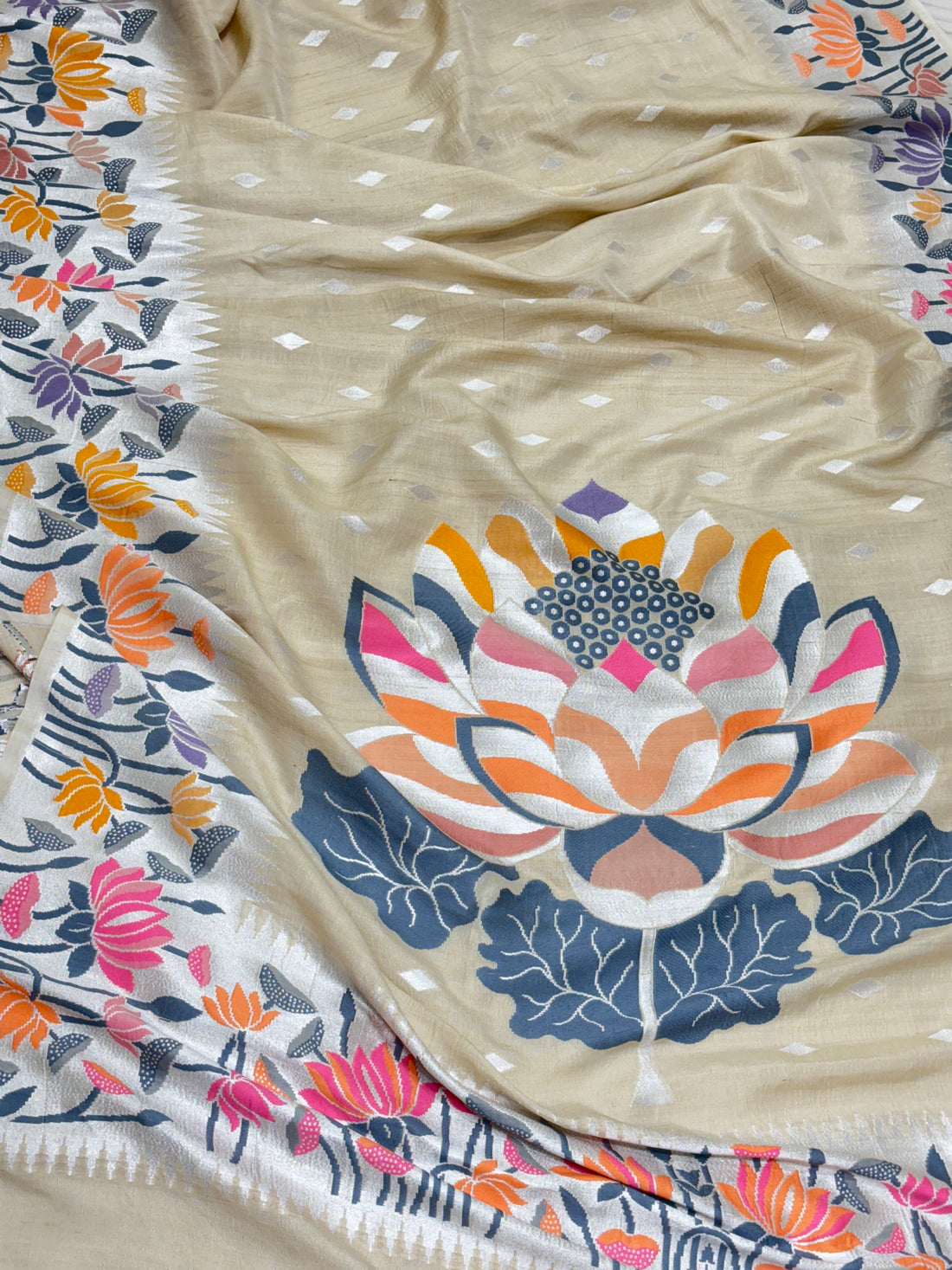 Natural Pure Banarasi Tussar Handwoven Saree