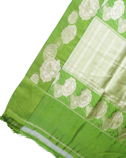 Green Handloom Pure Silk Banarasi Saree