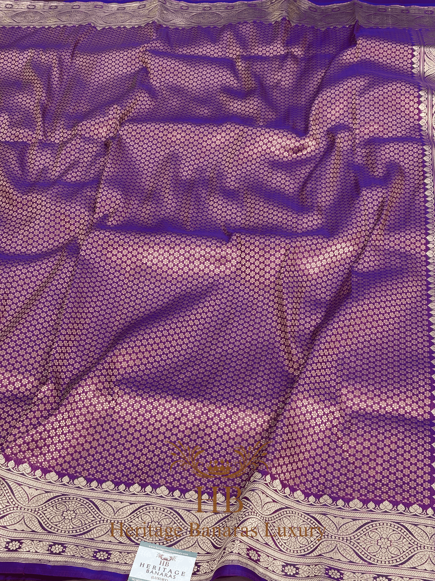 Purple Handwoven Banarasi Pure Katan Silk Brocade Saree