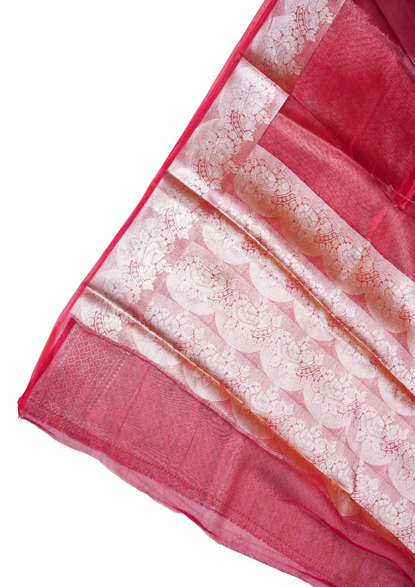 Crimson Red Banarasi Pure Tissue Silk Saree
