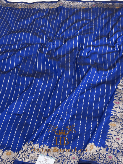 Royal Blue Handwoven Banarasi Pure Katan Silk Saree