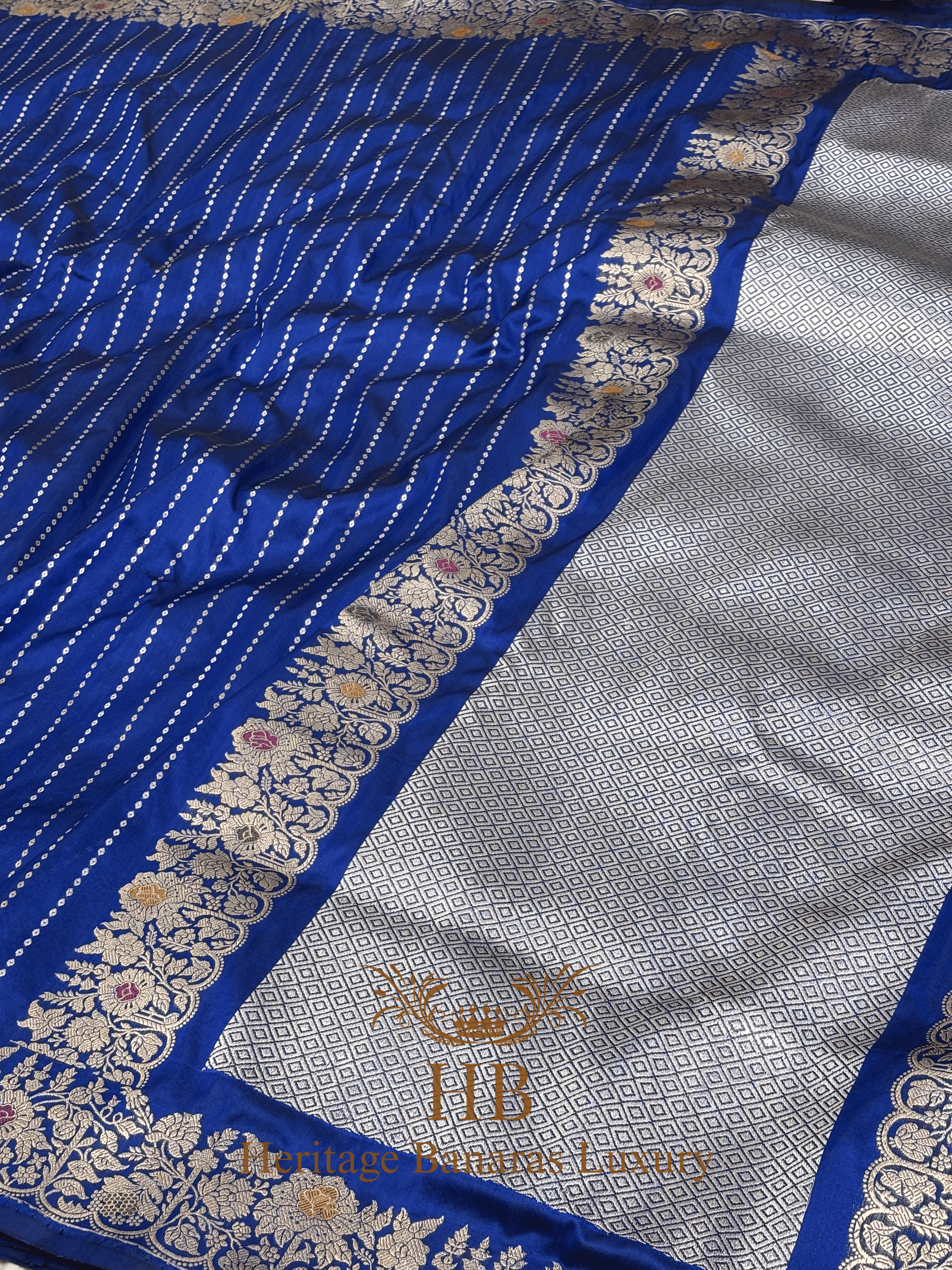 Royal Blue Handwoven Banarasi Pure Katan Silk Saree