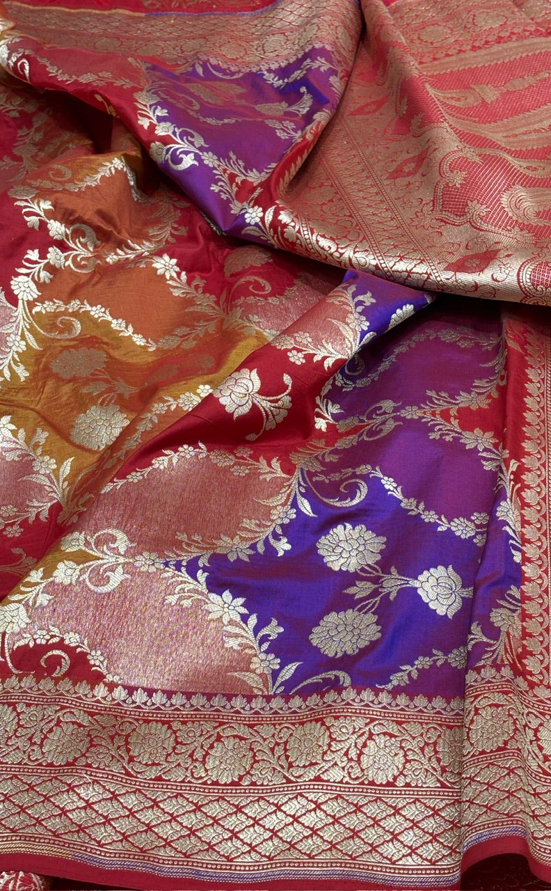 Red Pure Banarasi Katan Silk Saree