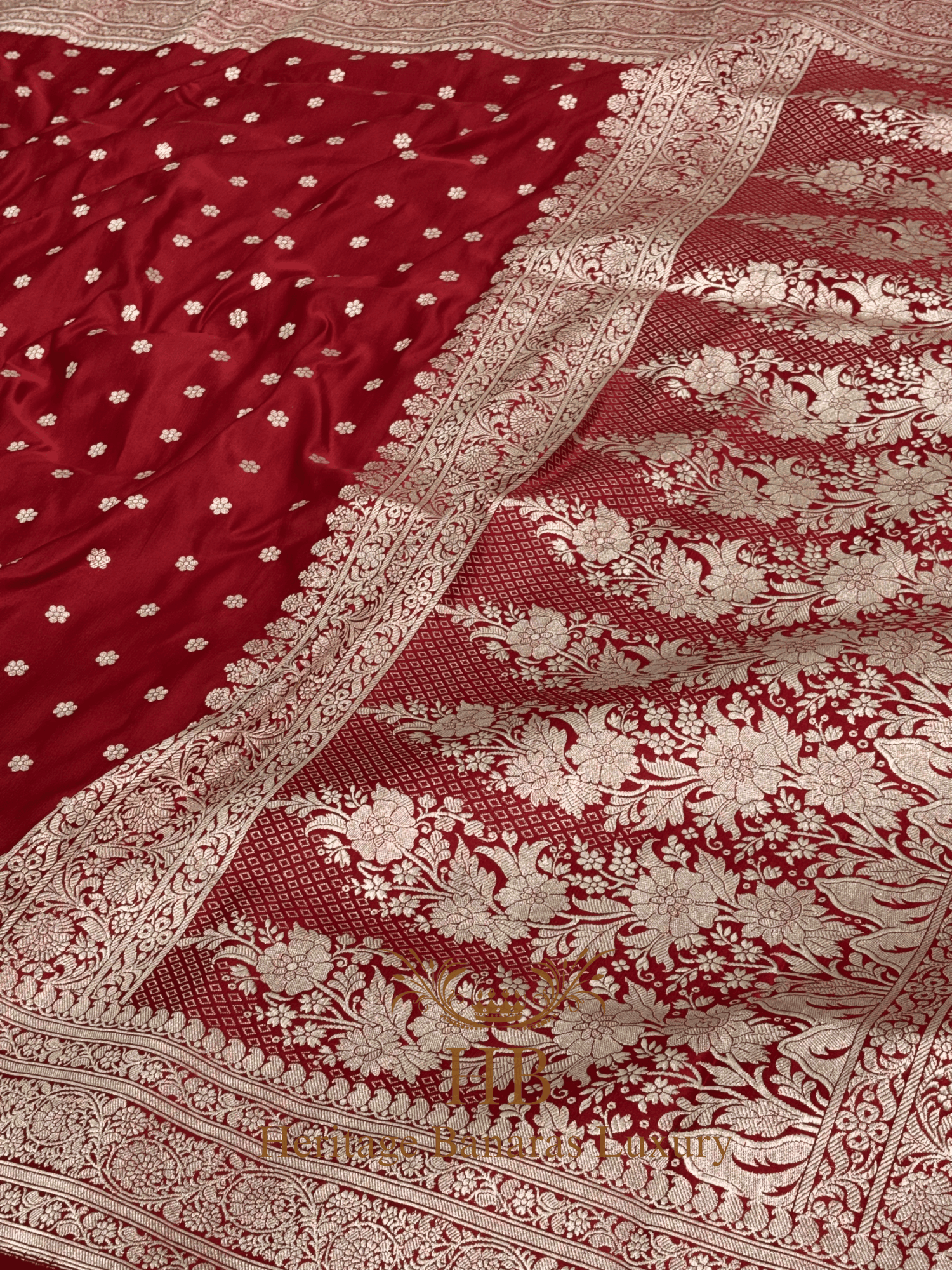 Red Handwoven Banarasi Satin Silk Saree