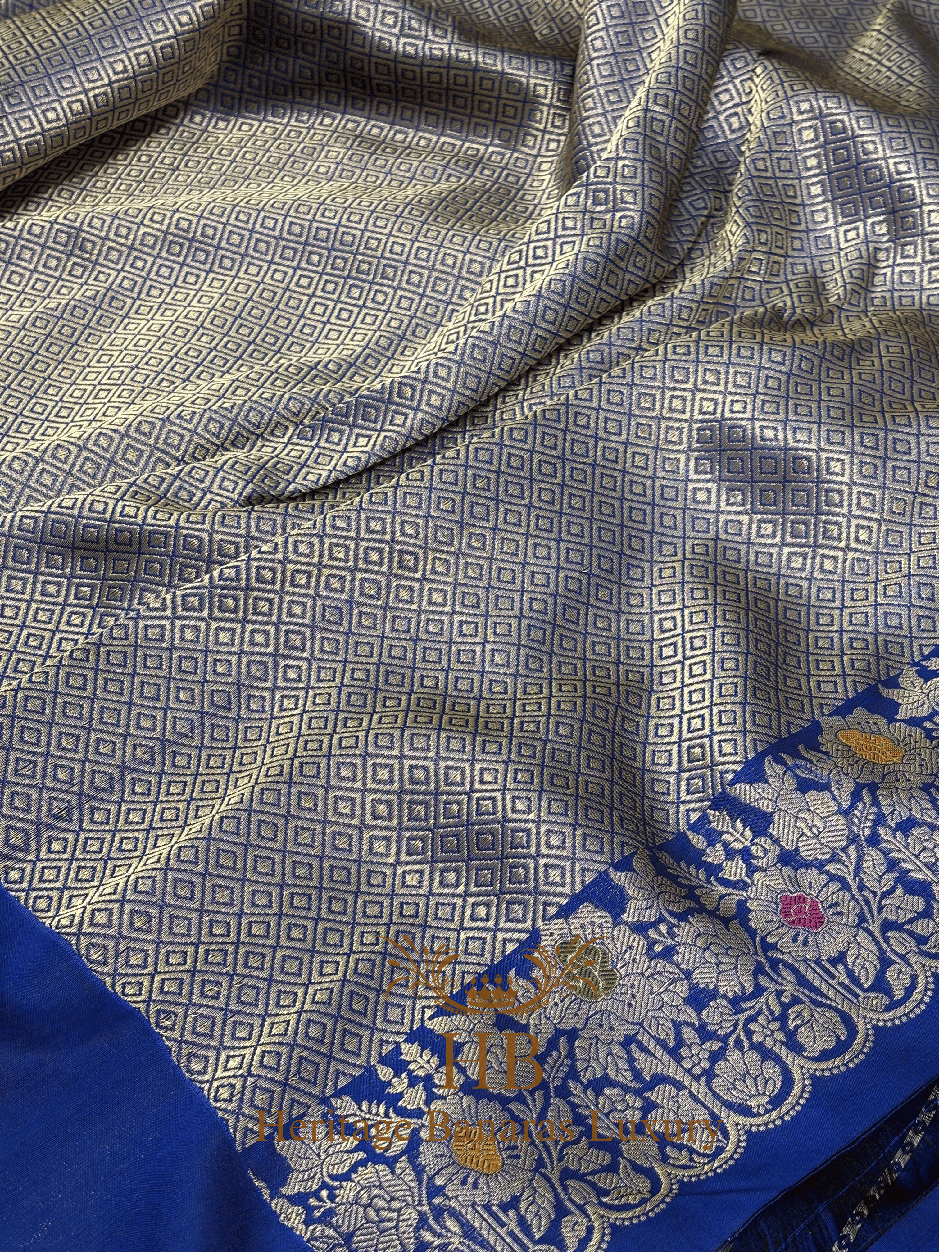 Royal Blue Handwoven Banarasi Pure Katan Silk Saree