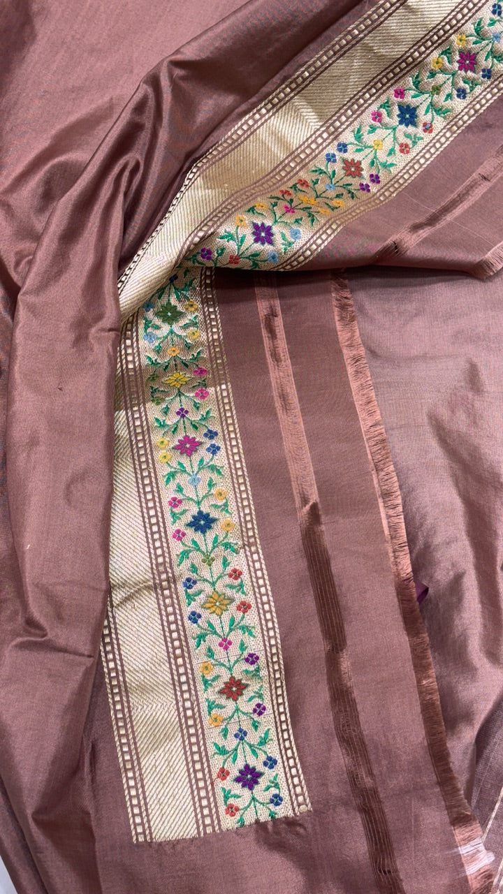 Brown Color Pure Banarasi Katan Silk Saree