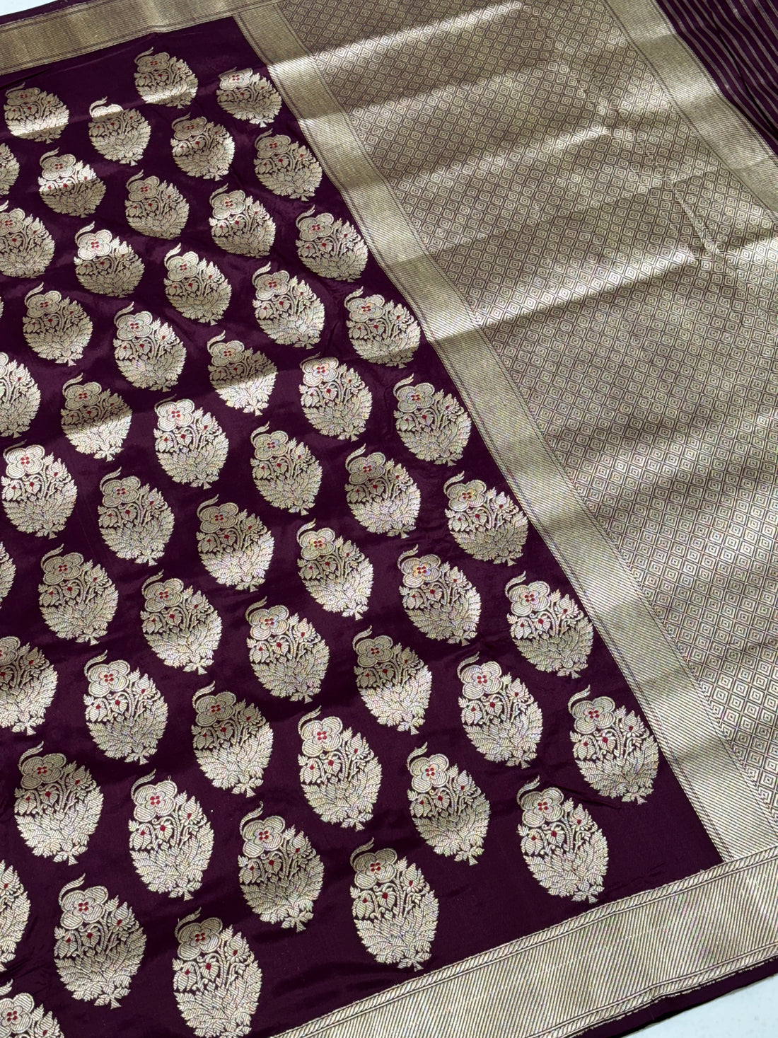 Rich Maroon Pure Banarasi Katan Silk Handwoven Saree