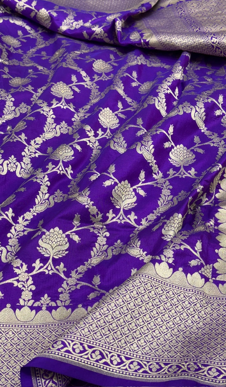 Purple Color Pure Banarasi Katan Silk Saree