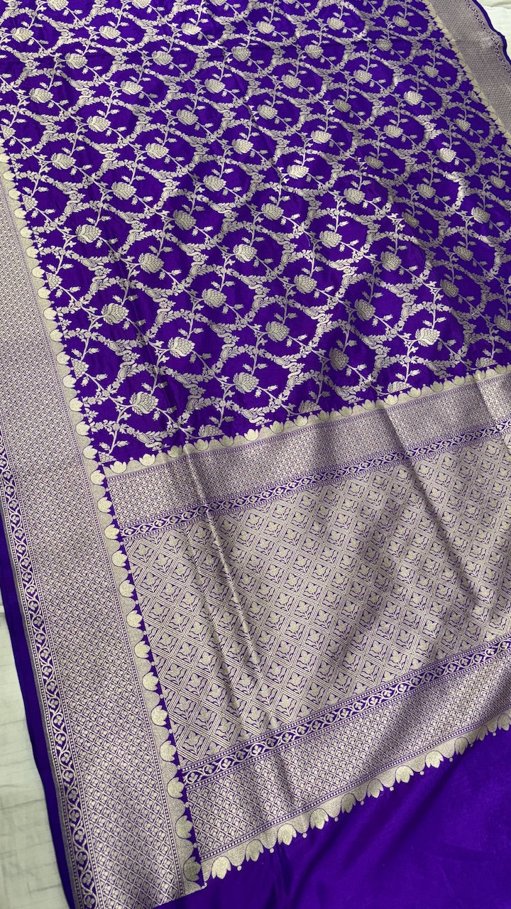 Purple Color Pure Banarasi Katan Silk Saree