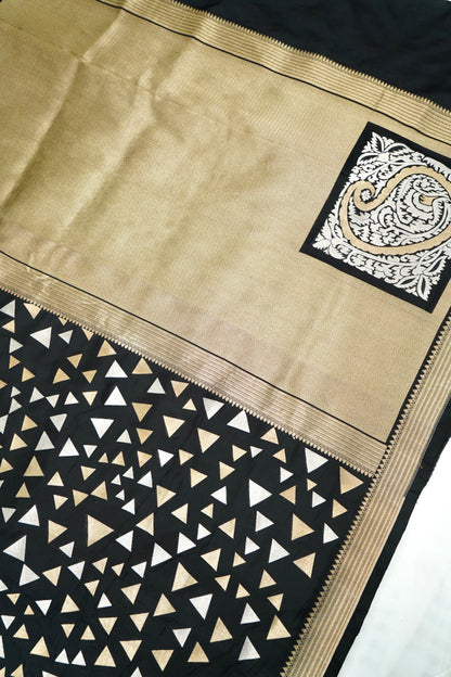 Designer Black Banarasi Pure Katan silk Saree