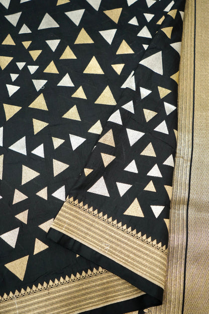 Designer Black Banarasi Pure Katan silk Saree