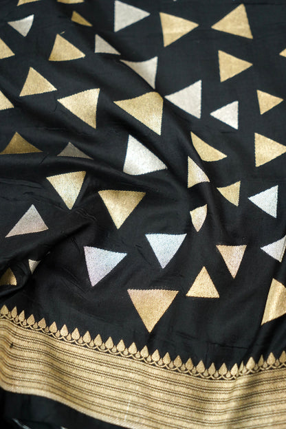 Designer Black Banarasi Pure Katan silk Saree