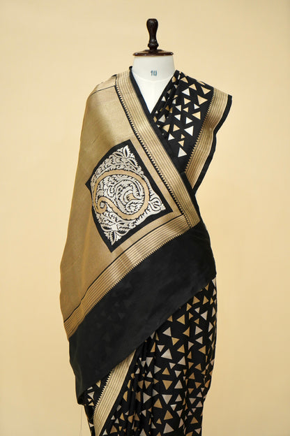 Designer Black Banarasi Pure Katan silk Saree