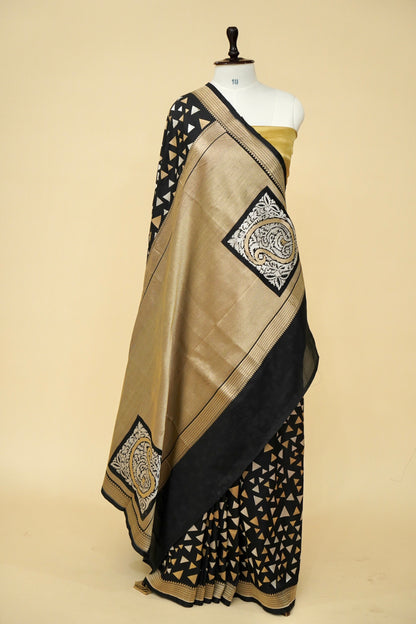 Designer Black Banarasi Pure Katan silk Saree