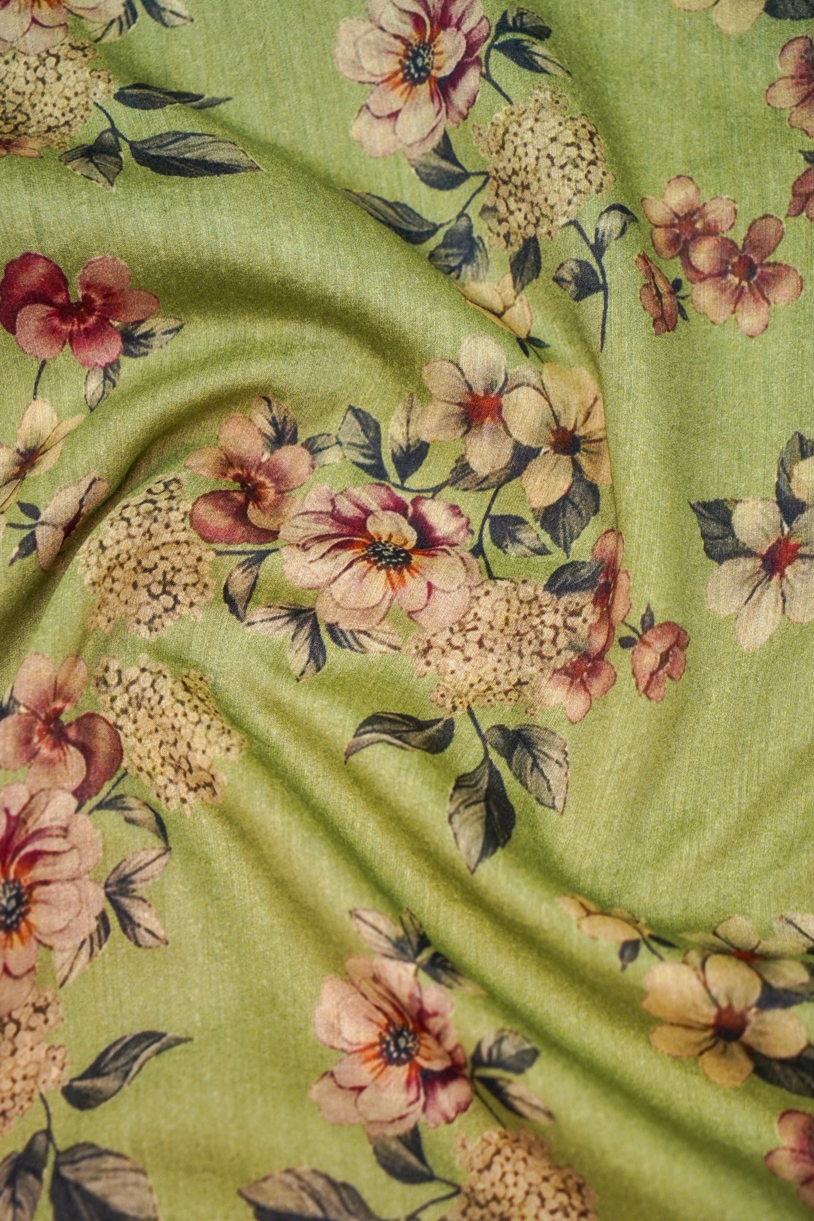 Pure Munga Silk Floral Print Saree with Zari Borders