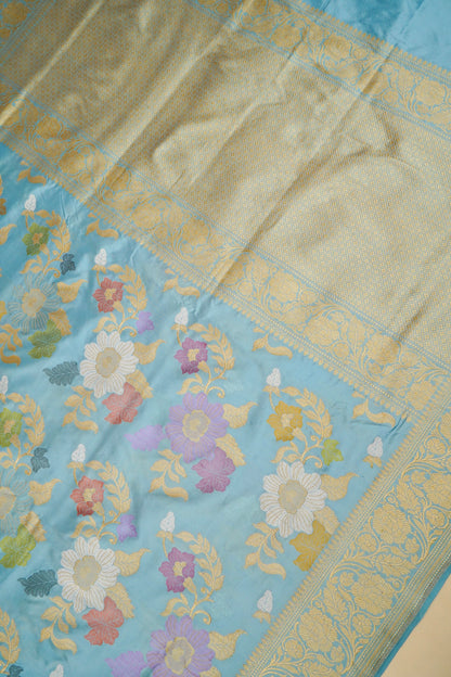 Pure Katan Silk Saree with Exclusive Meenakari Jaal Design