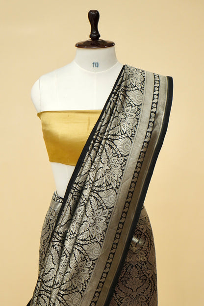 Handwoven Designer Katan Silk Banarasi Saree with Brocade Work