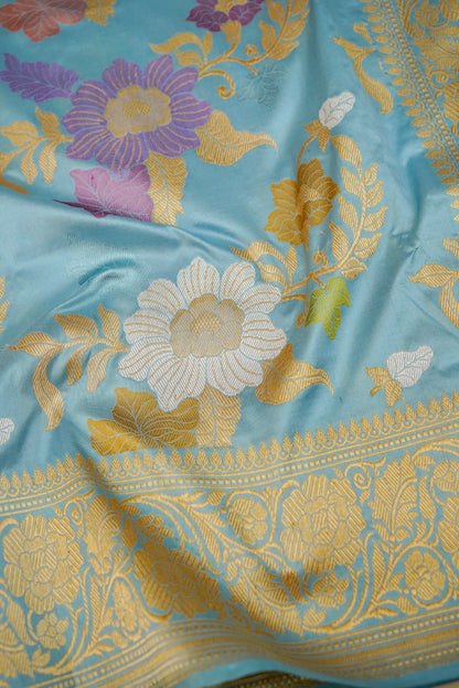 Pure Katan Silk Saree with Exclusive Meenakari Jaal Design