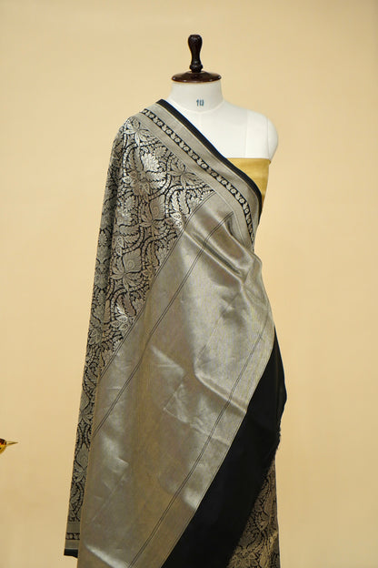 Handwoven Designer Katan Silk Banarasi Saree with Brocade Work