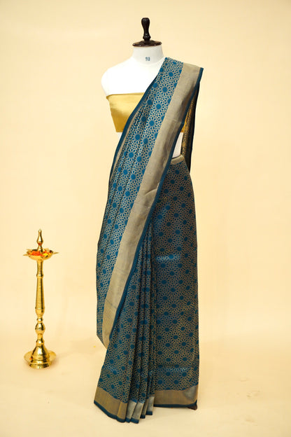 Handwoven Designer Katan Silk Banarasi Saree with Brocade Work