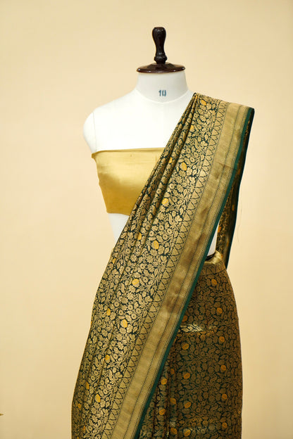 Handwoven Banarasi Pure Katan Silk Minakari Brocade Saree