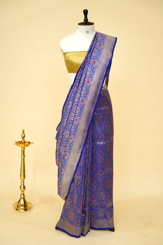 Handwoven Designer Katan Silk Banarasi Saree with Brocade Work