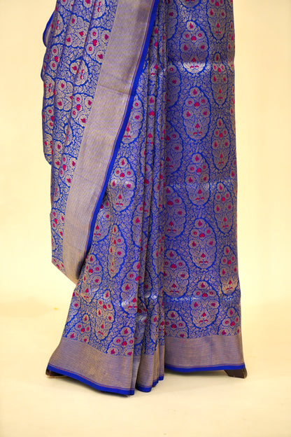 Handwoven Designer Katan Silk Banarasi Saree with Brocade Work