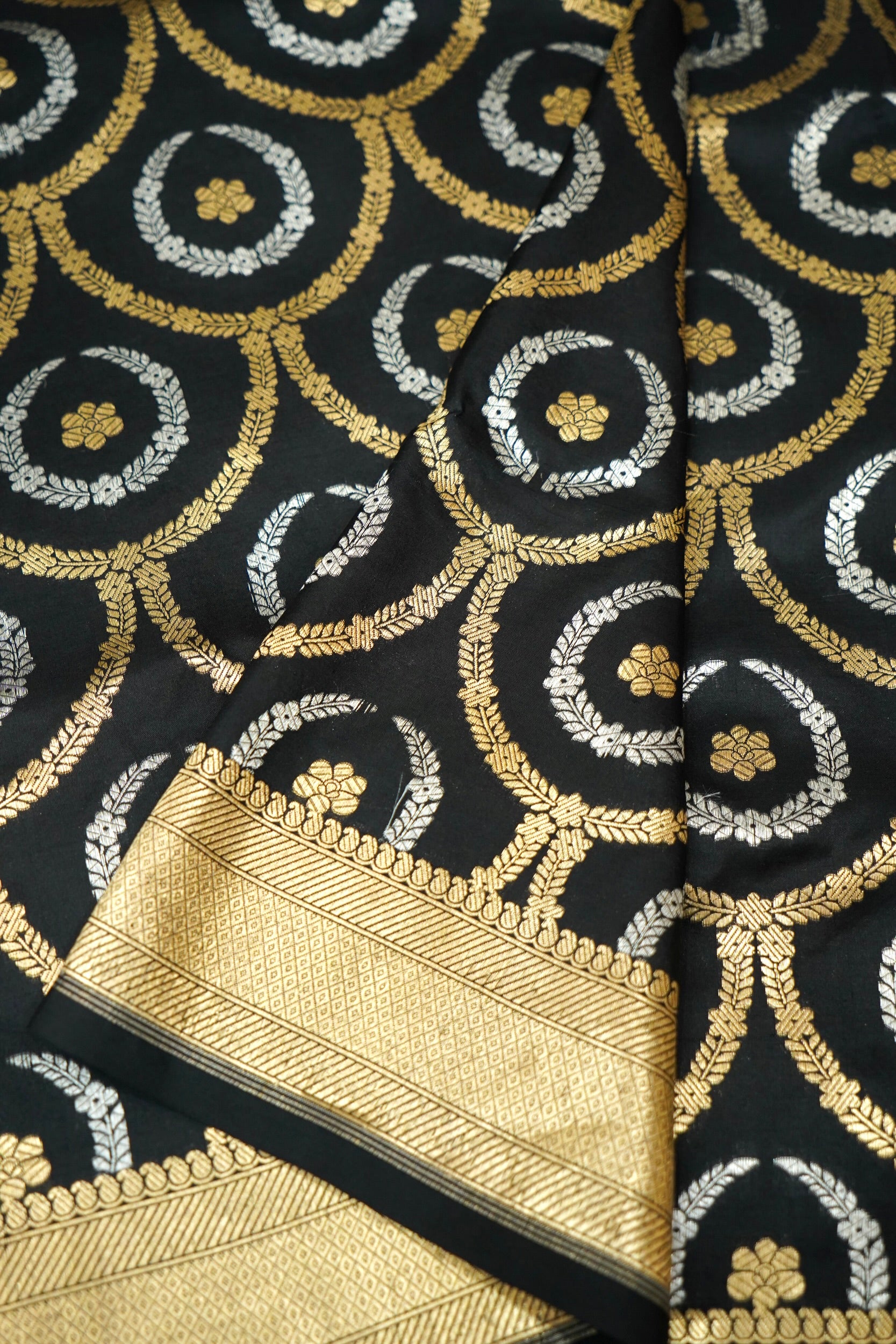 Designer Black Banarasi Pure Katan Silk Saree
