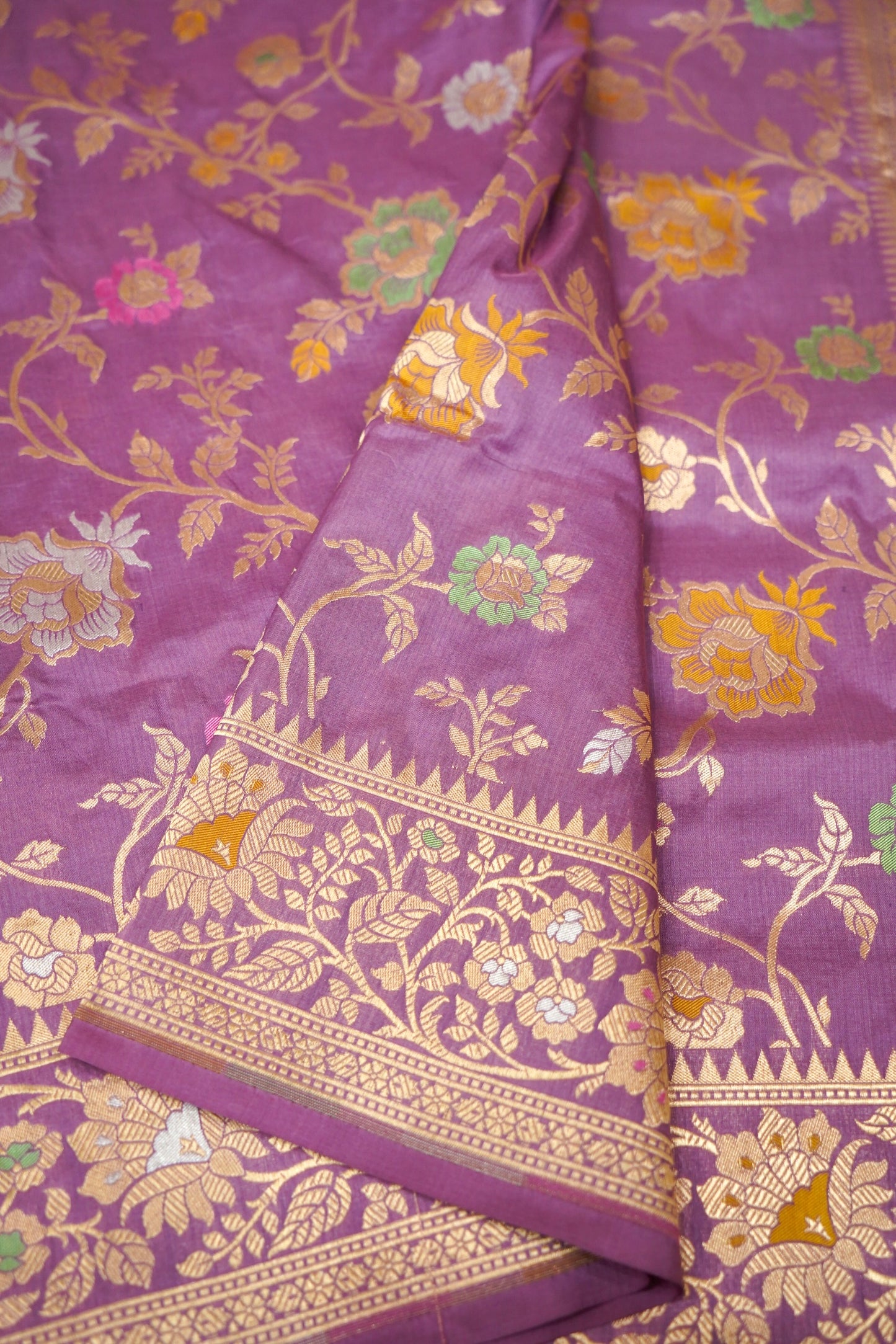 Handloom Jangla Banarasi Pure Katan Silk Saree