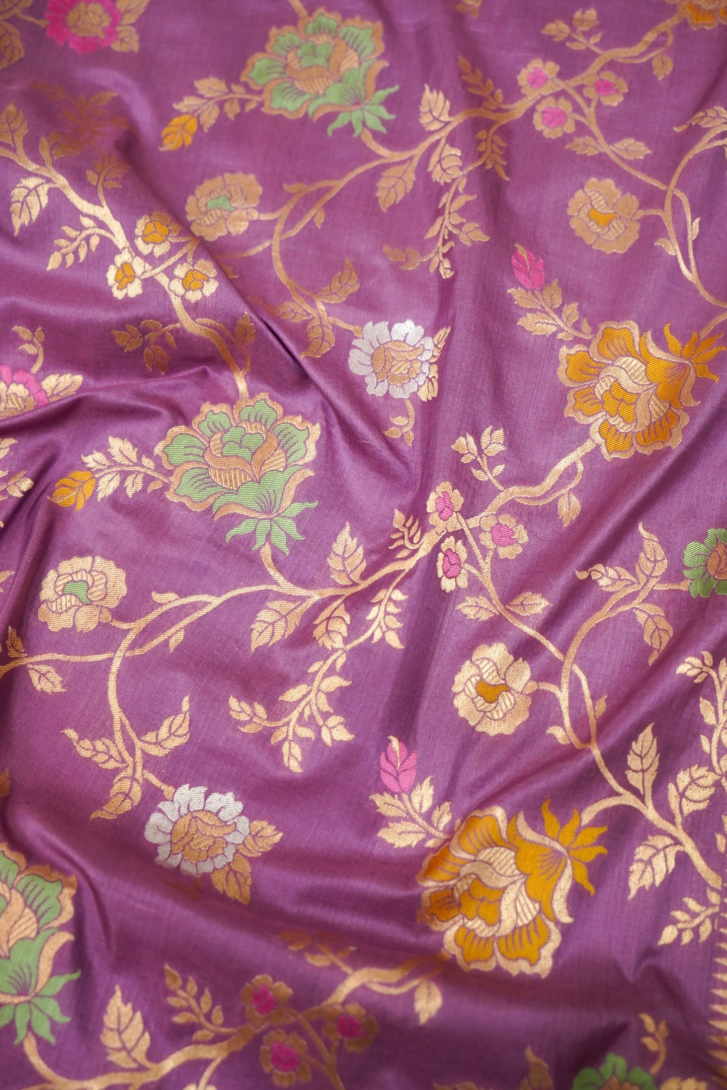 Handloom Jangla Banarasi Pure Katan Silk Saree