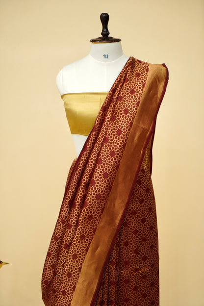 Handoven Designer  Silk Banarasi Saree with Brocade Work