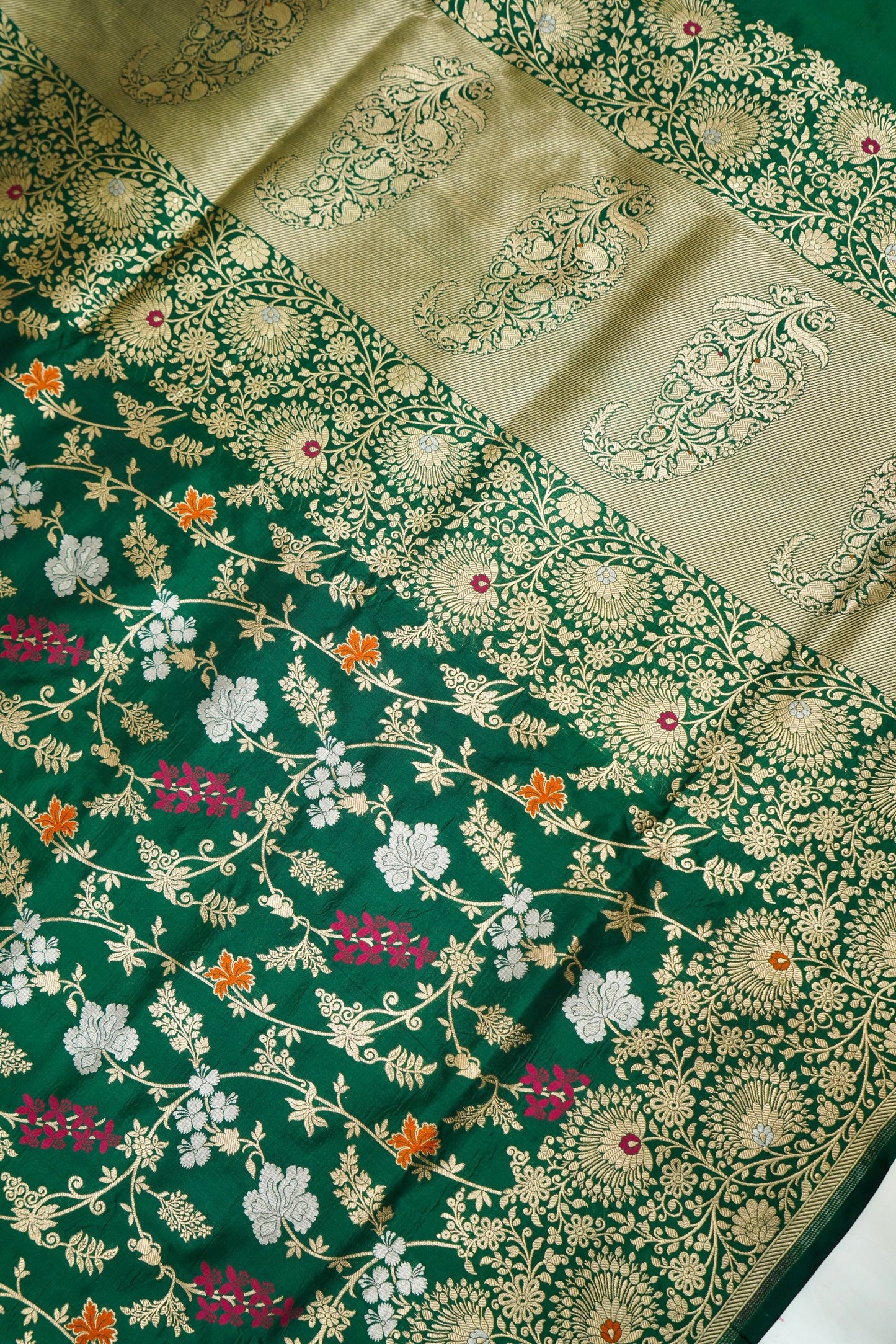 Pure Katan Silk Banarasi All Over Jaal Weaving Saree