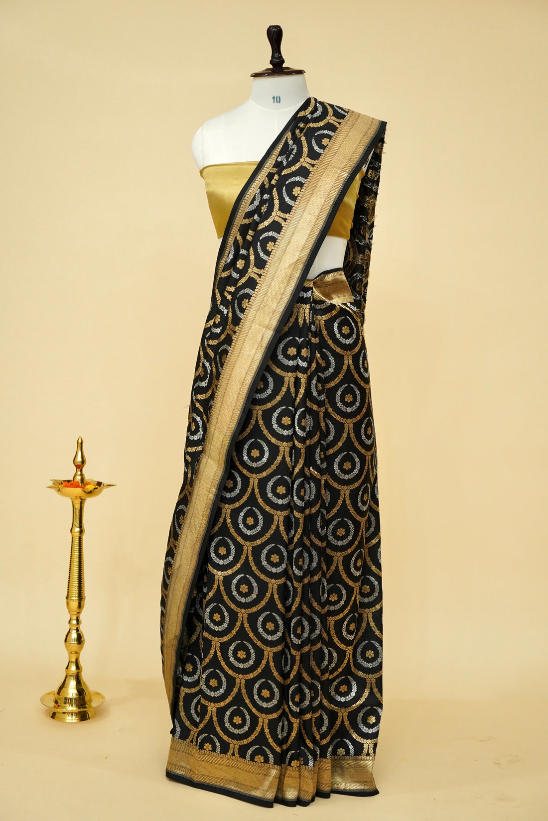 Designer Black Banarasi Pure Katan Silk Saree