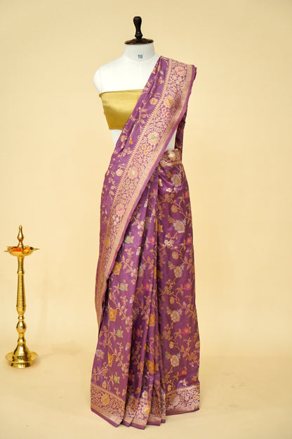 Handloom Jangla Banarasi Pure Katan Silk Saree