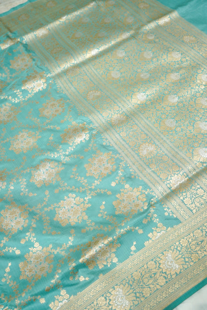 Pure Katan Silk Banarasi All Over Jaal Weaving Saree