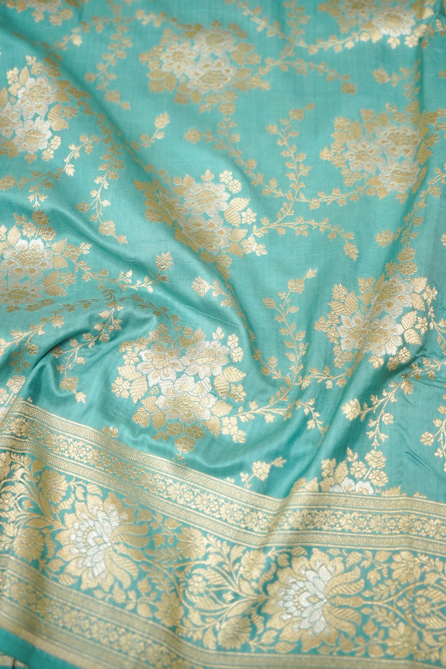 Pure Katan Silk Banarasi All Over Jaal Weaving Saree