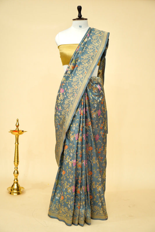 Handloom Jangla Banarasi Pure Katan Silk Saree