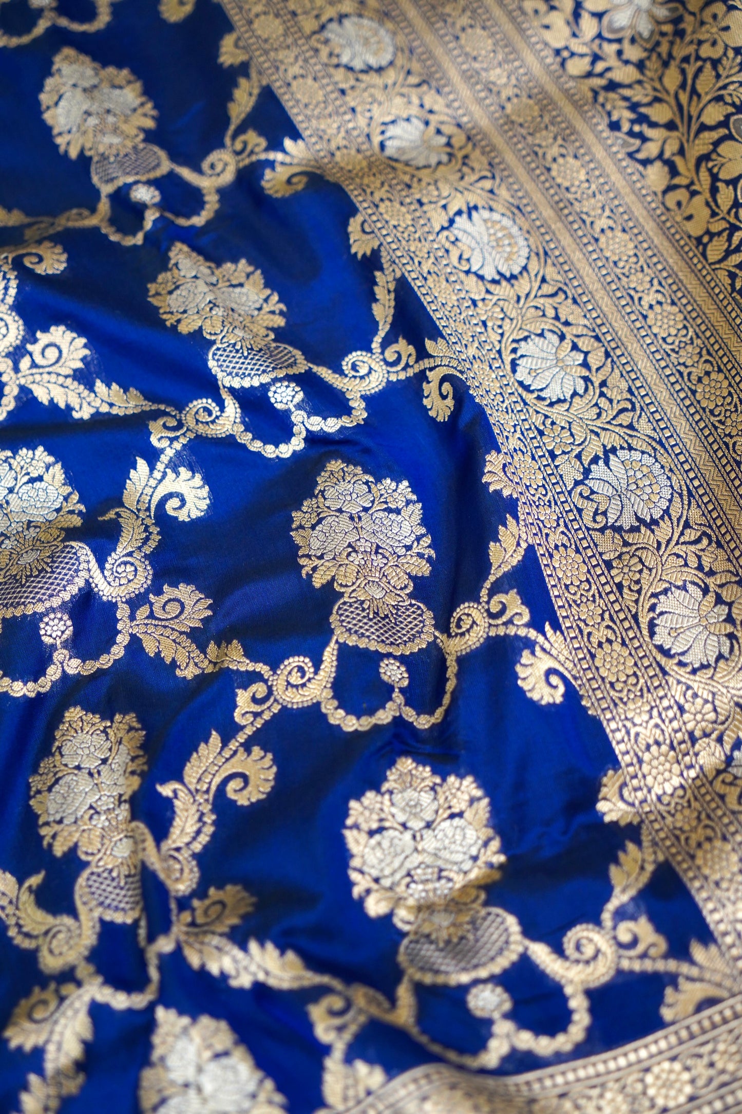 Pure Katan Silk Banarasi All Over Jaal Weaving Saree