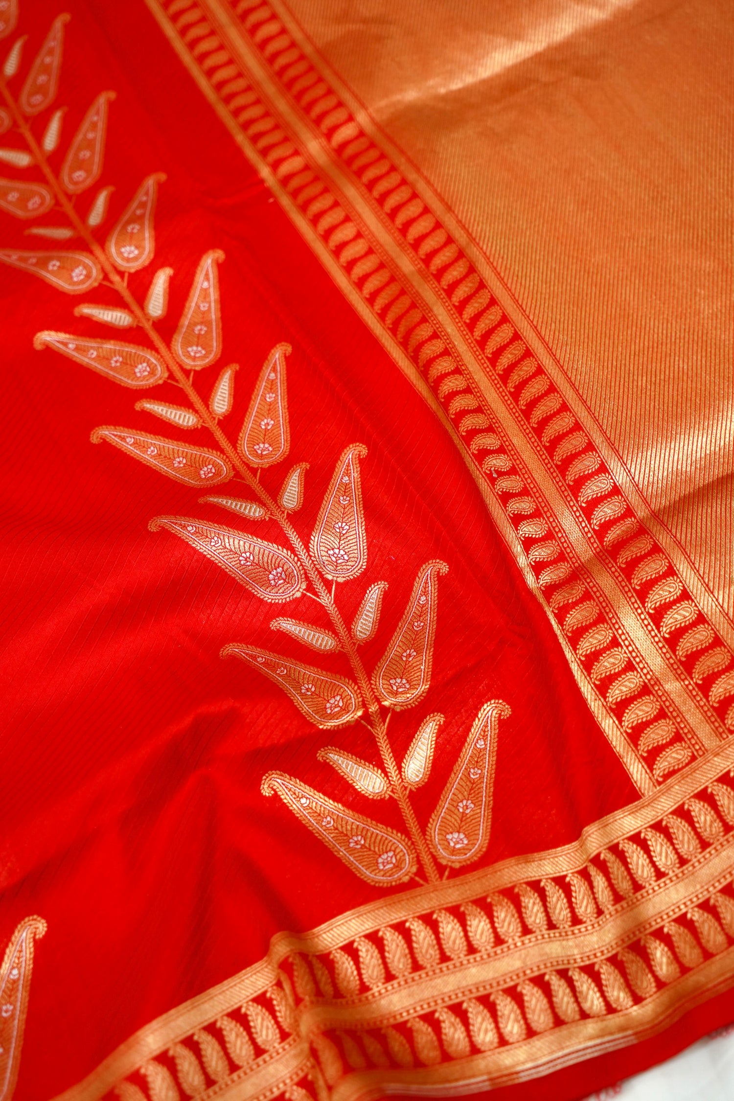 Red Banarasi Pure Katan Silk All-over Weaving Saree