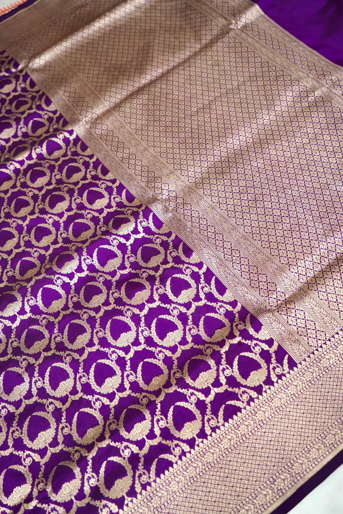 Pure Katan Silk Banarasi All Over Jaal Weaving Saree